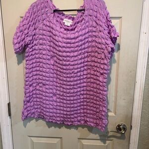 Catherines Lavender Textured Short Sleeve Top